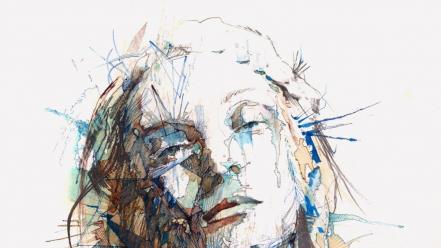 Abstract paintings silence traditional art scans wallpaper