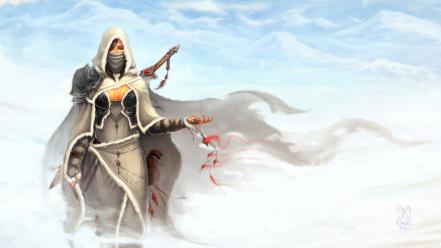 Armor artwork warriors capes drawn swords amulet wallpaper