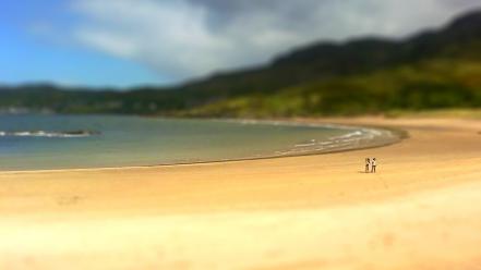 Beach tilt-shift wallpaper