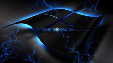 Blue windows xp lightning wallpaper