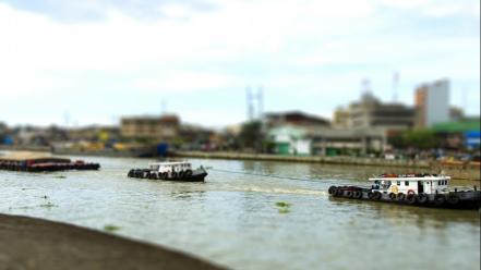Boats tilt-shift manila wallpaper
