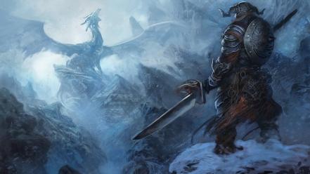 Dragons artwork the elder scrolls v: skyrim wallpaper