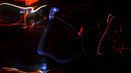 Light abstract blue orange trails wallpaper
