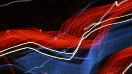 Light blue red audio burning trails wallpaper