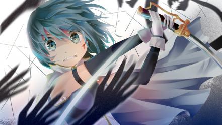 Mahou shoujo madoka magica miki sayaka swords wallpaper