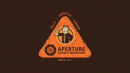 Portal minimalistic fallout funny artwork aperture laboratories 2 wallpaper