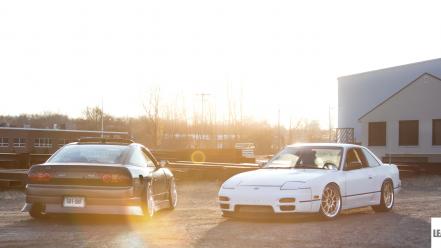 Sunset cars white silver jdm onevia nissan sileighty wallpaper