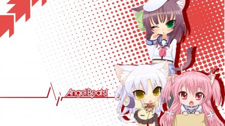 White hats anime girls yui (angel beats) wallpaper
