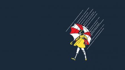 Zombies funny umbrellas fun art wallpaper