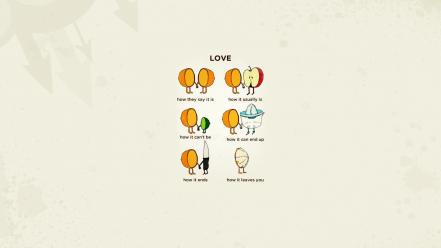 Minimalistic orange fruits humor funny knives wise wallpaper