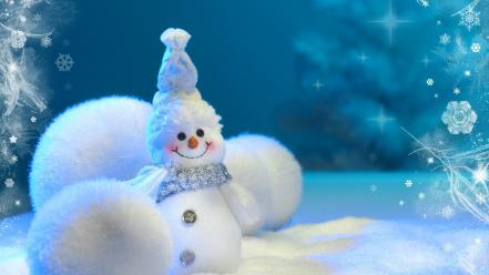 Christmas happy little snowman snowmen wallpaper