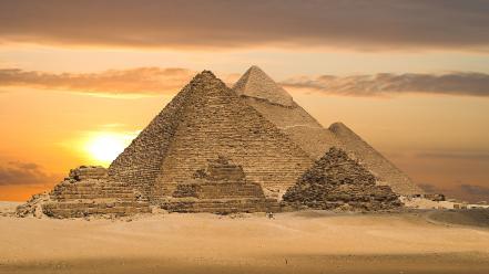 Egypt great pyramid of giza clouds deserts landscapes wallpaper