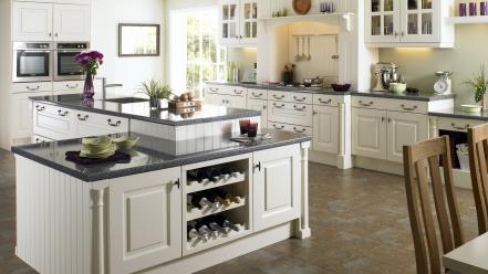 Architecture interior kitchen room wallpaper