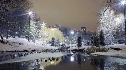City lights cityscapes lakes landscapes night wallpaper