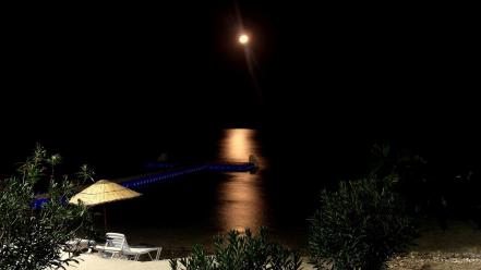 Moon night sea wallpaper
