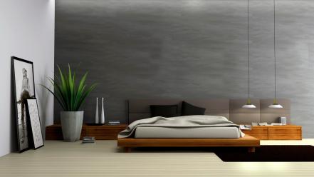 Architecture bedroom interior room wallpaper