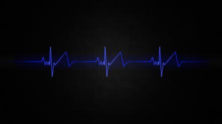 Blue dark heart beat light minimalistic wallpaper