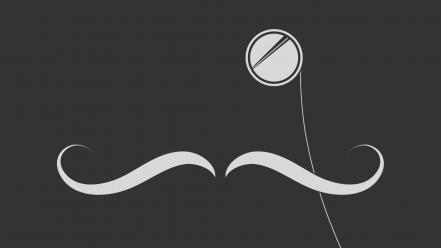 Dark gray minimalistic mustache vector art wallpaper