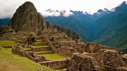Machu picchu abandoned city landscapes nature ruins wallpaper