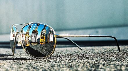 Alcohol design reflections roads sunglasses wallpaper