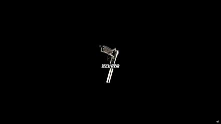 Hartnett lucky number slevin black background pistols wallpaper