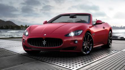 Maserati grancabrio cars convertible red vehicles wallpaper