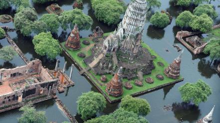 Thailand temples water wallpaper