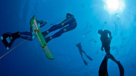 Diving underwater wallpaper