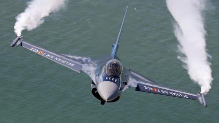 F16 fighting falcon aircraft aviation contrails fighter jets wallpaper
