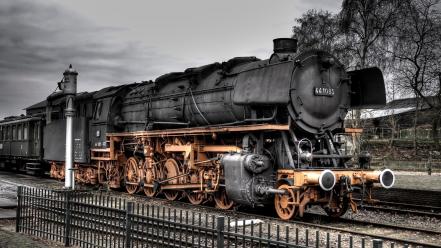 Steam train fences railing trains vehicles wallpaper