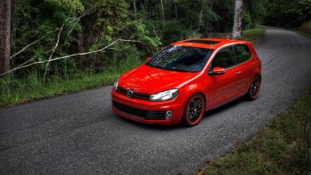 Volkswagen golf gti cars rims roads wallpaper