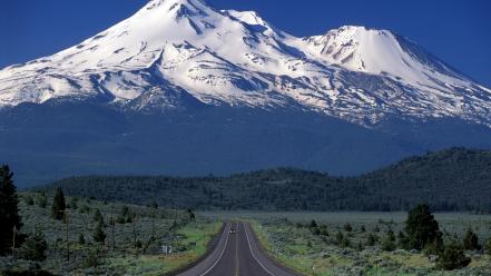 California mount shasta roads scenic wallpaper