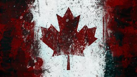 Canada canadian flag flags leaves sign wallpaper