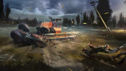 Combine stalker 2 accident trucks twist wallpaper