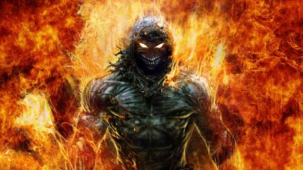 Disturbed indestructible the guy demons flaming wallpaper