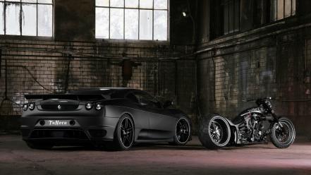 Ferrari black cars motorbikes wallpaper