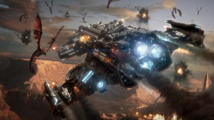 Starcraft ii zerg spaceships video games wallpaper
