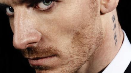 Blue eyes men actors faces michael fassbender stubble wallpaper