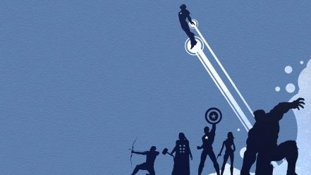 Marvel comics the avengers hawkeye blue background wallpaper