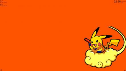 Pokemon dragons pikachu dragon ball kai nimbus cloud wallpaper