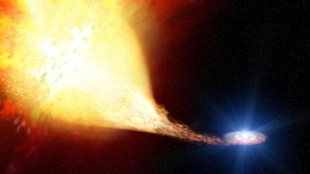 Sun outer space galaxies explosion of colors wallpaper