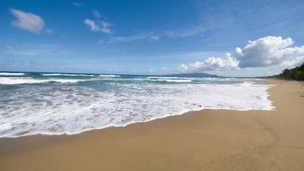 Water clouds nature beach sand skyscapes wallpaper