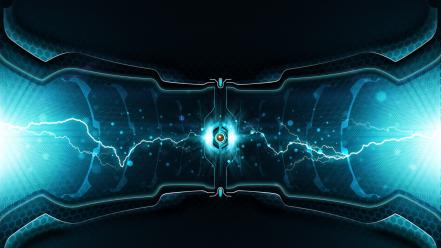 Abstract artwork blue electricity light wallpaper