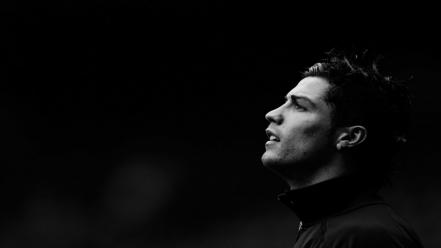 Cristiano ronaldo faces monochrome soccer wallpaper