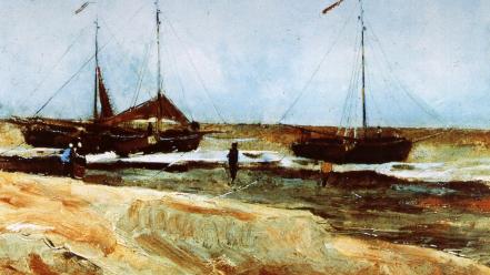 Vincent van gogh artwork beaches calm paintings wallpaper