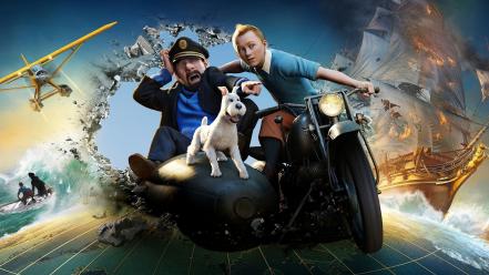 3d captain haddock the adventures of tintin movies wallpaper