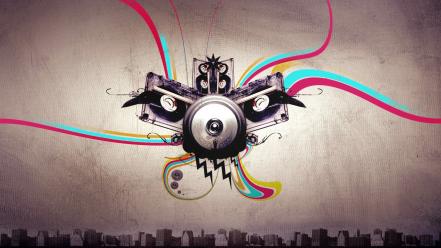 Abstract music turntable wallpaper