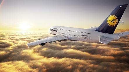 Airbus a380800 lufthansa airplanes wallpaper