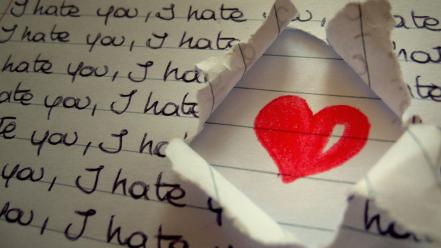 Hate hearts love writing art wallpaper