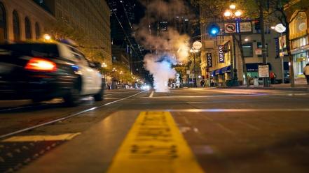 New york city cars macro police streets wallpaper